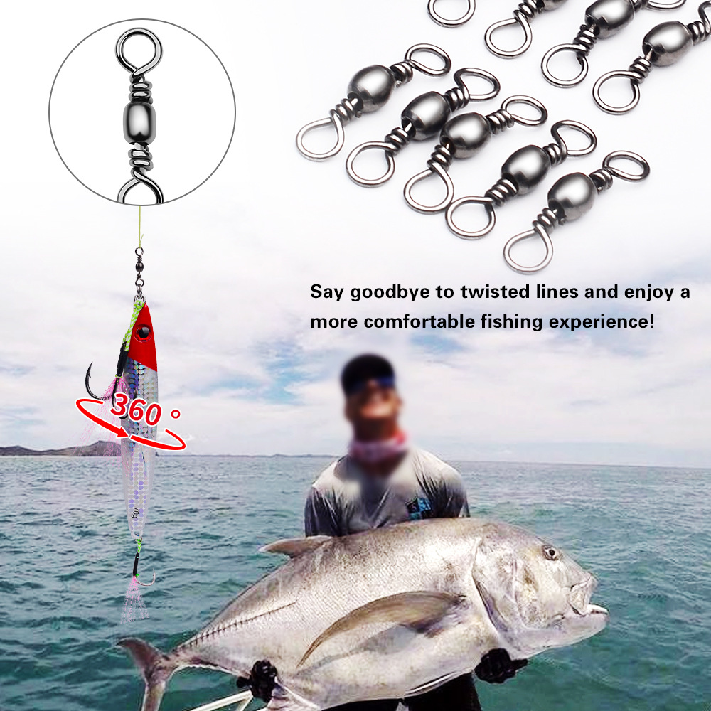 100Pcs Fishing Swivels Connect - Freshwater Line 评论和价格